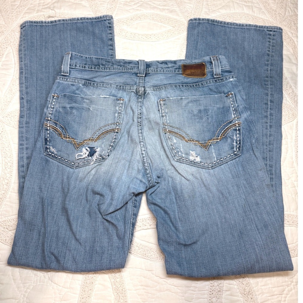 BKE Fulton Jeans Grunge Streetwear Rugged 2000s Distressed Button Fly Mens 31x32